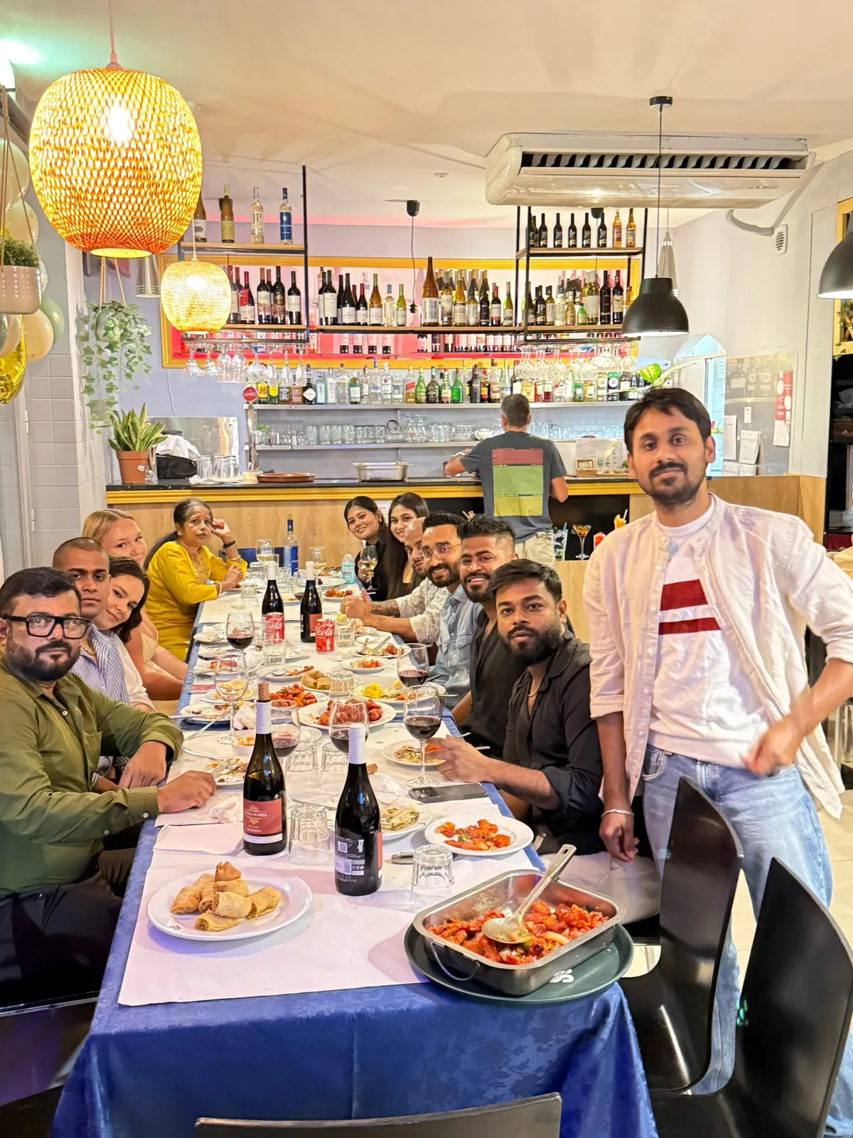 Guests celebrating together at Aradhana